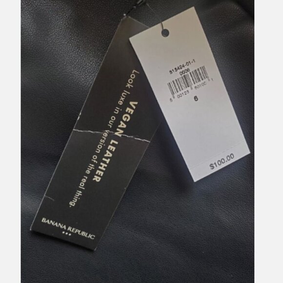 NWT Banana Republic Straight Leg Vegan Leather Trouser Pants Black Size 6 RT$100 - Picture 12 of 12